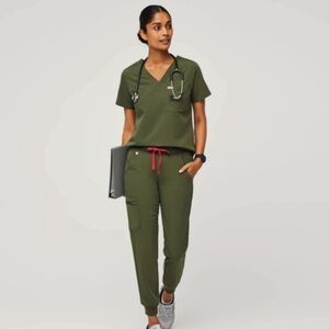 Olive green figs scrubs